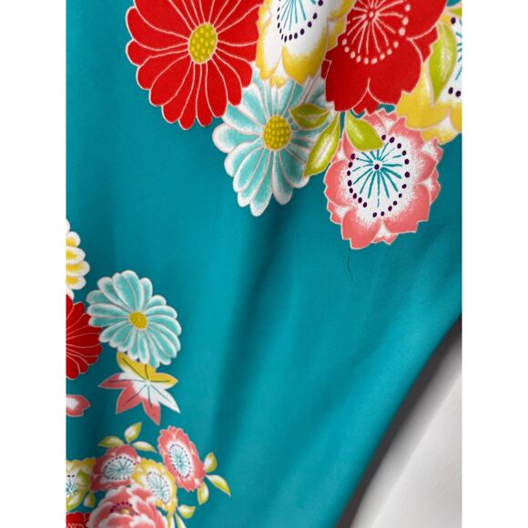 NATORI CYPRUS Floral CHEMISE blue cami dress L - Picture 5 of 8